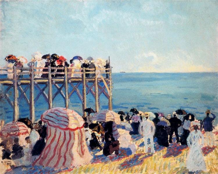 Het strand en het Truville -dok - 1905