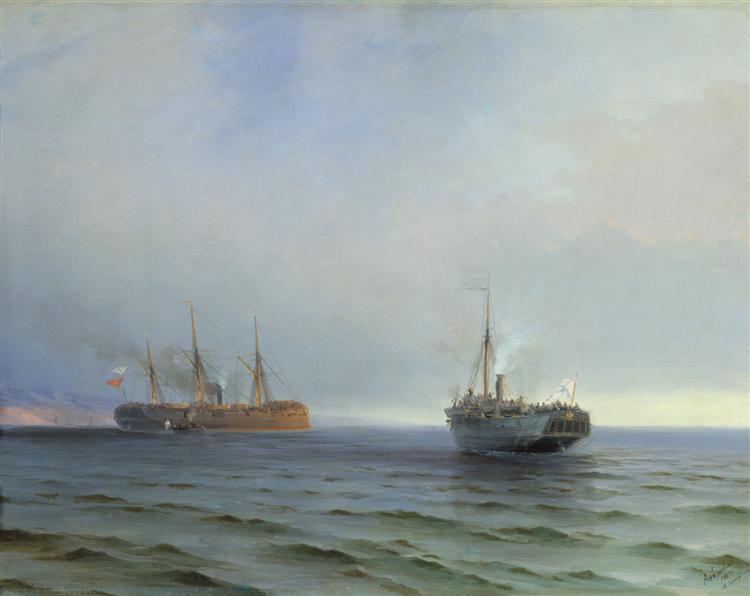 Schwytanie tureckiego statku na Morzu Czarnym - 1877