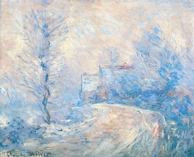 Ingången till Giverny under snön - 1885