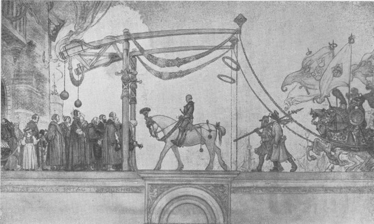 L'entrée du roi Gustav Vasa de Suède à Stockholm - 1523 - 1908
