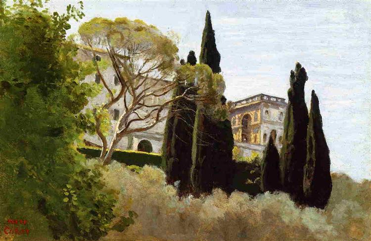 La Fachada De La Villa D Este En Tívoli - Vista Desde Los Jardines - 1843