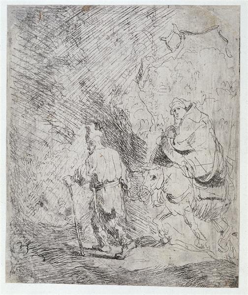 The flight to Egypt a sketch - 1627