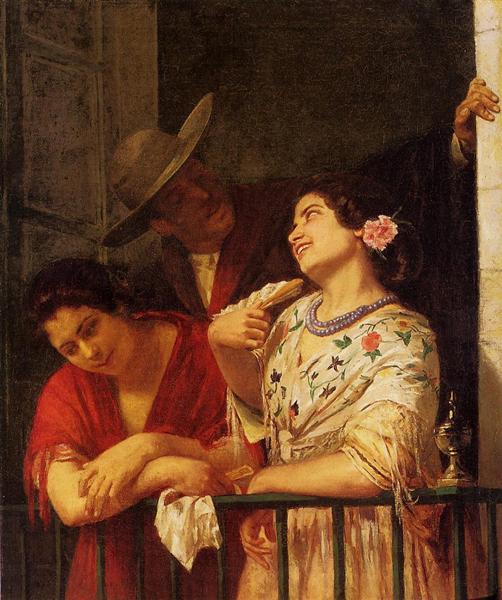 El Coqueteo Un Balcón En Sevilla - 1872