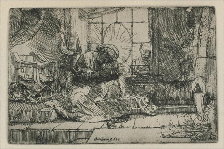 La Sagrada Familia avec un chat - 1654