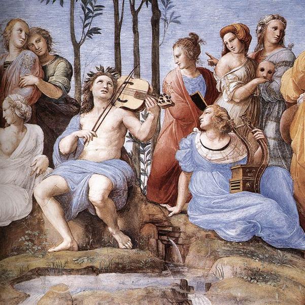 Il Parnassus - della strofa delle Segnatura (dettaglio) - 1511