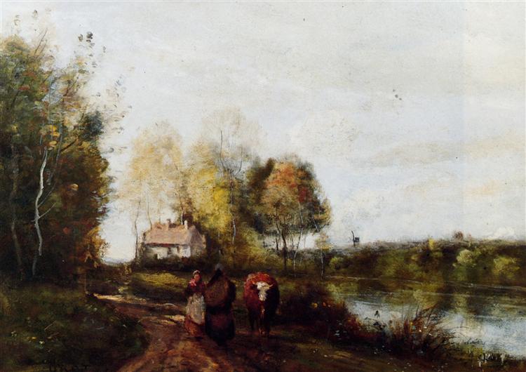 Die Straße zum Flussufer