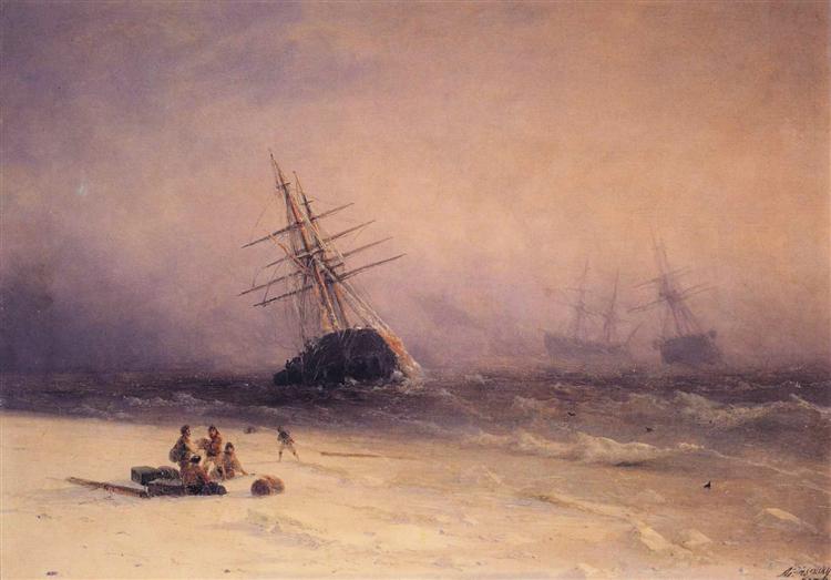 Het scheepswrak in de Noordzee - 1875