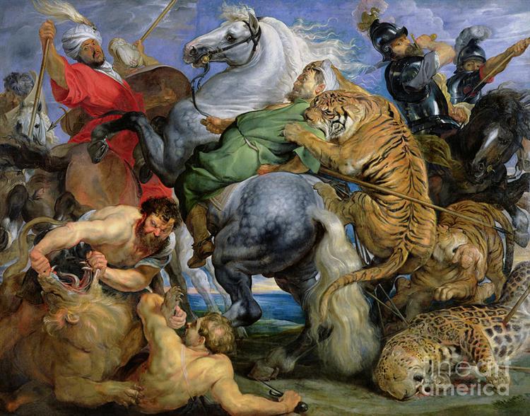 Les tigres et les lions chassent