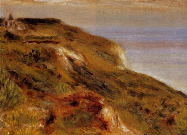 L'église de Varangeville et les falaises - 1880