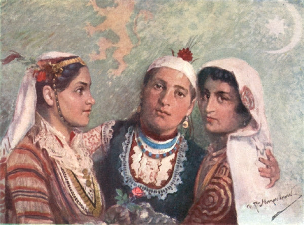 Three Sisters - Allegory of Unity - Mizia - Thrace and Macedonia - 1915