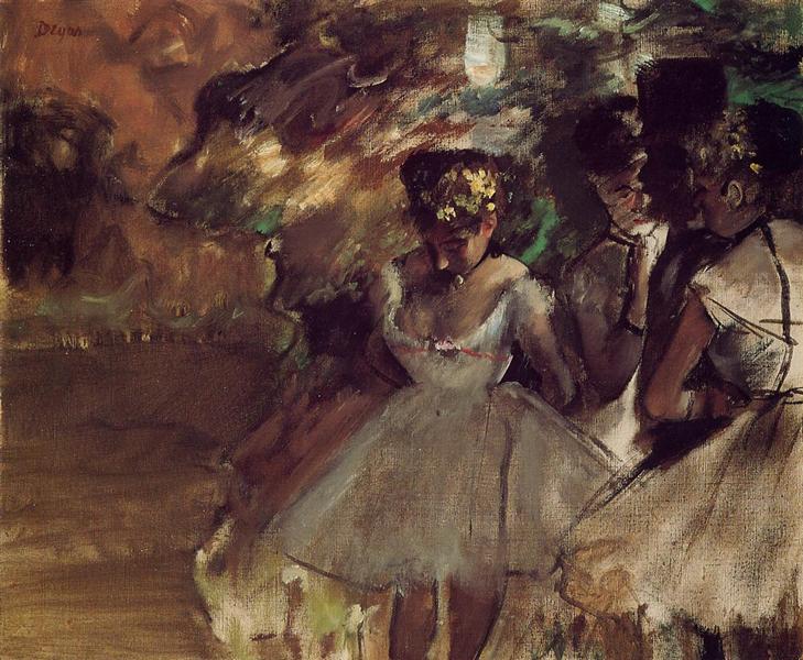 Trois danseurs derrière la scène - 1885