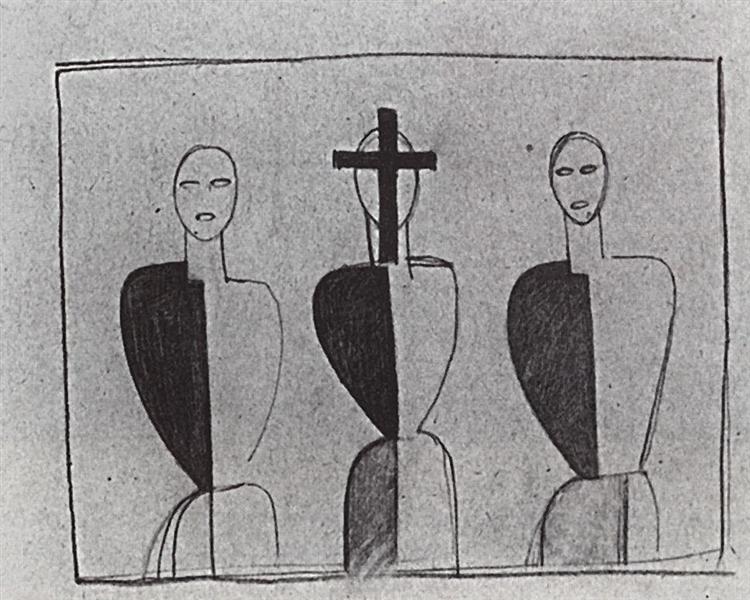 Drie suprematistische figuren