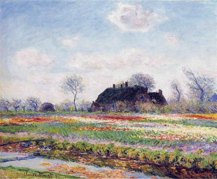 Tulipanes fält i Sassenheim - nära Leiden - 1886