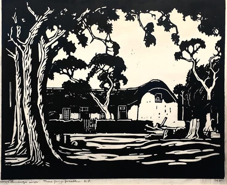 Dva mladí společníci - Linoryt - Velikost 300 X 360 mm