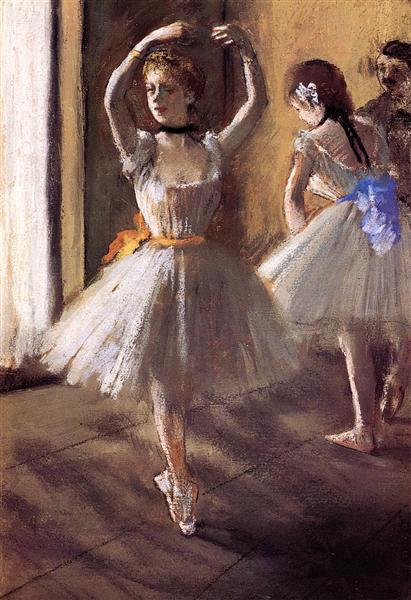 Twee dansers in de studie (dansschool) - 1875