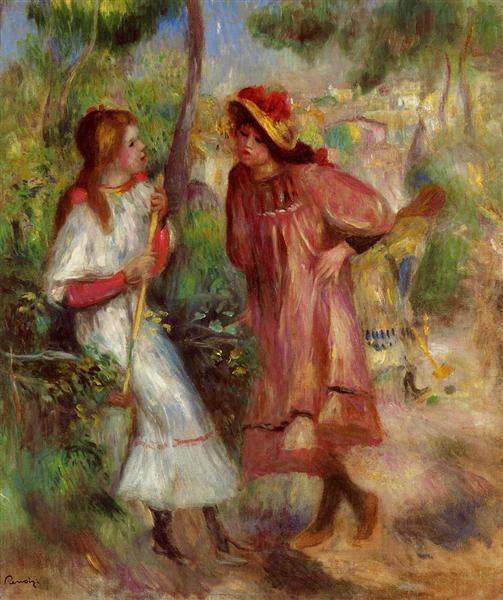 To piger i Montmartre Garden - 1895