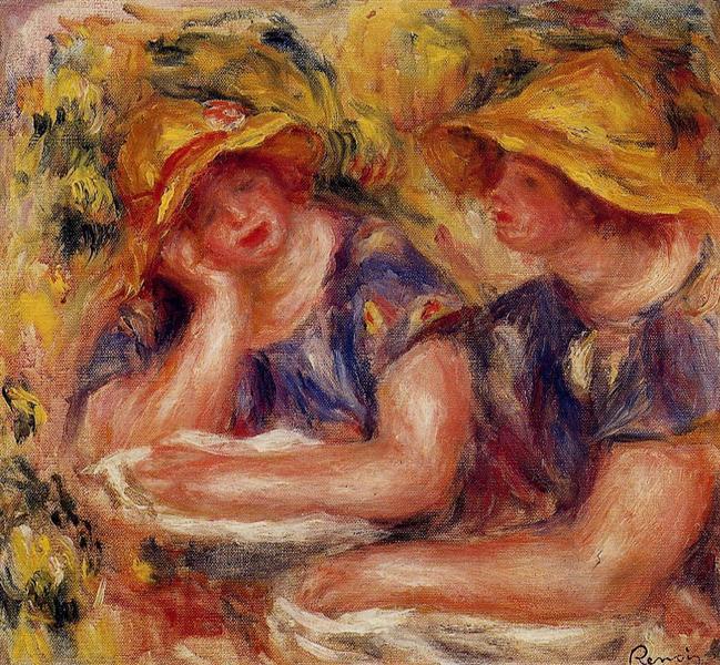 Deux femmes avec des chemisiers bleus - 1919