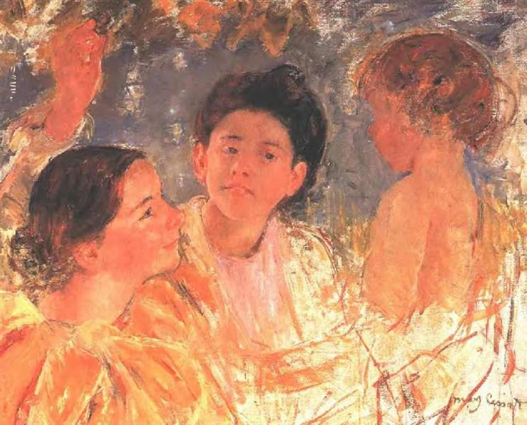 Deux filles avec un enfant - 1897
