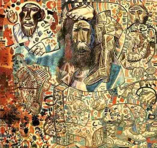 Bez titulu (hlavy, bota, ryba) - 1925