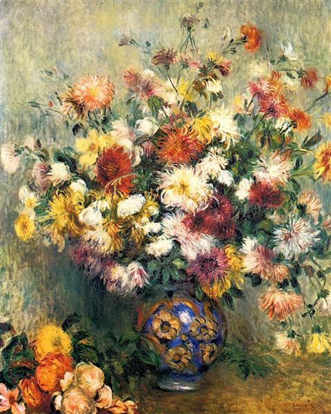 Vase de chrysanthèmes - 1882
