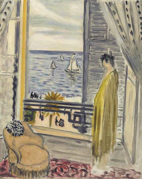 Femme à côté de la fenêtre 1920