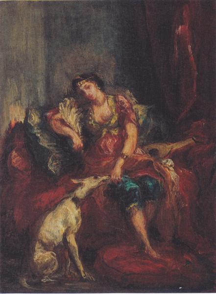 ALGIERS DONNA CON Windhund - 1854