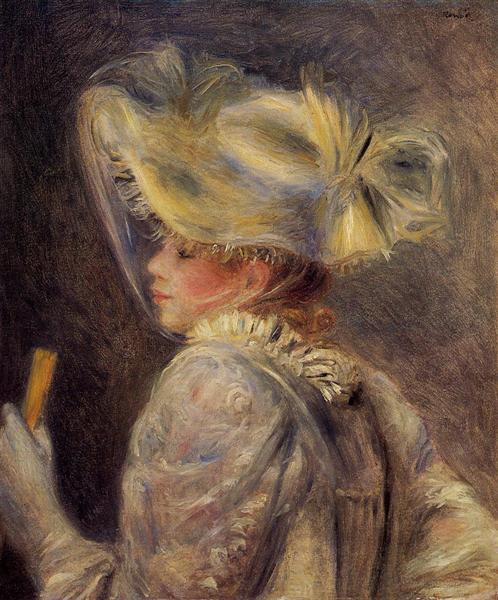Mulher com chapéu branco - 1890