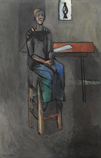 Femme sur un tabouret haut 1914
