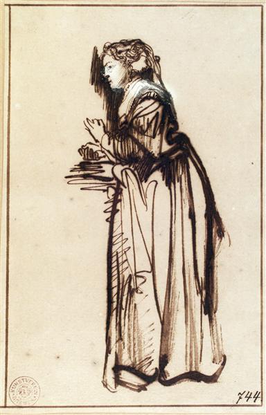 Femeie care stă cu mâinile ridicate - 1633