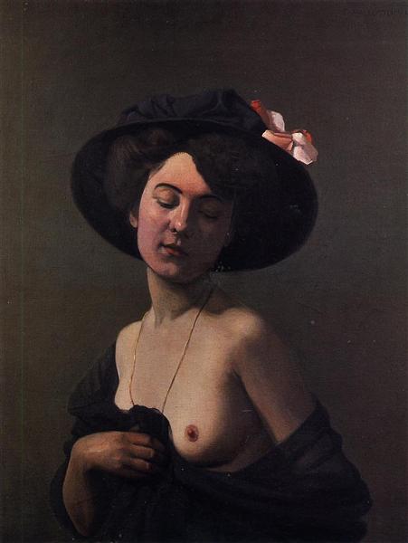 Mulher com chapéu preto - 1908