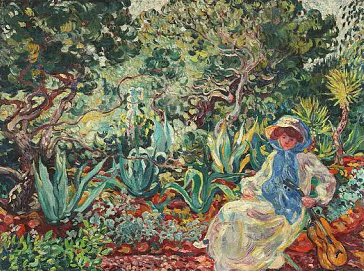 गिटार के साथ महिला - 1906