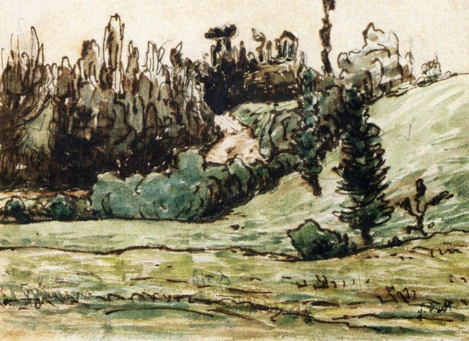 Metsäinen rinteessä lähellä Vichyä
