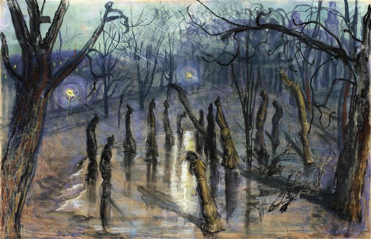 Planty Park De Noche O Cubiertas De Paja Sobre Rosales - 1899