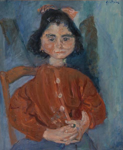 Ung flicka med röd blus - 1919