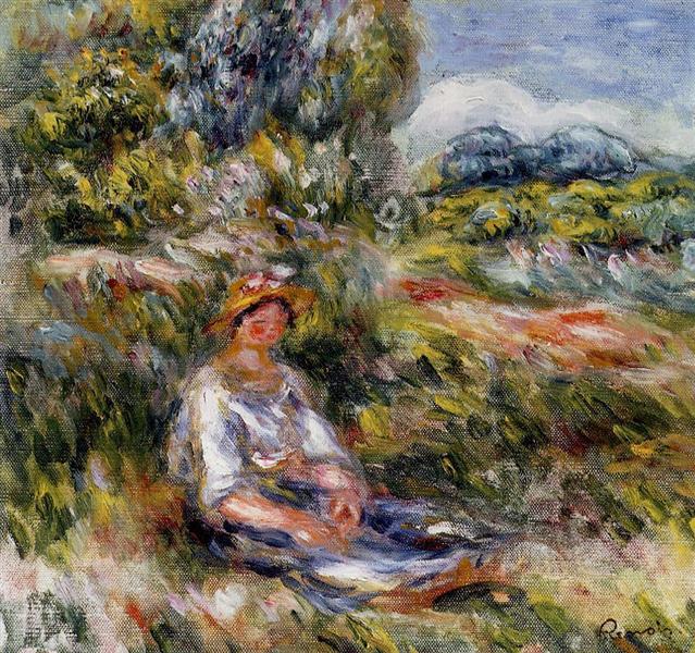 Girl Sitting in a Meadow - 1916