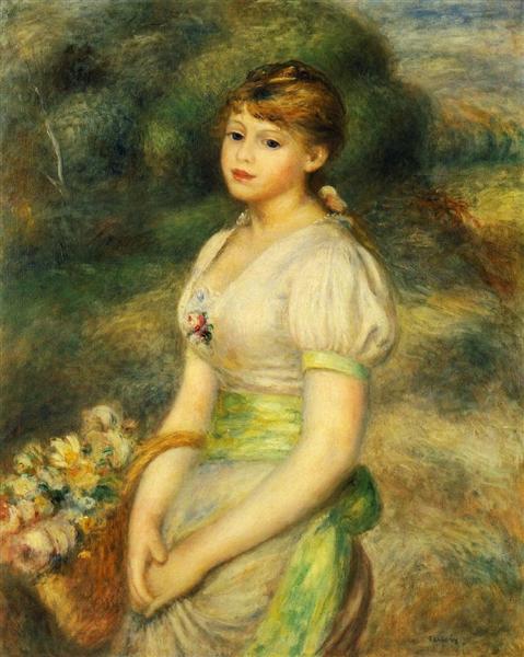 Fille avec panier de fleurs - 1888
