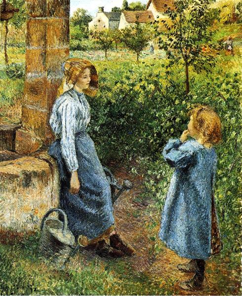 Mladá žena a dítě v El Pozo - 1882