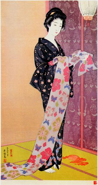 Jonge Vrouw Met Zomer Kimono - 1920