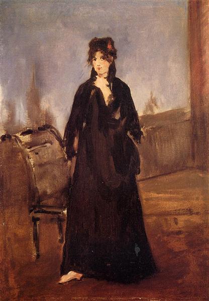 Jeune femme avec une chaussure rose (portrait de Morisot) - 1868