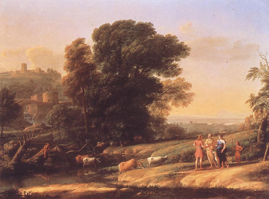 Paysage avec Cepalus et Procred rassemblés par Diana