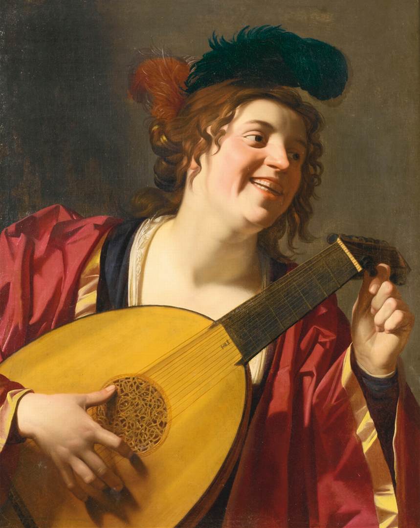 Femme à l'écoute d'un luth