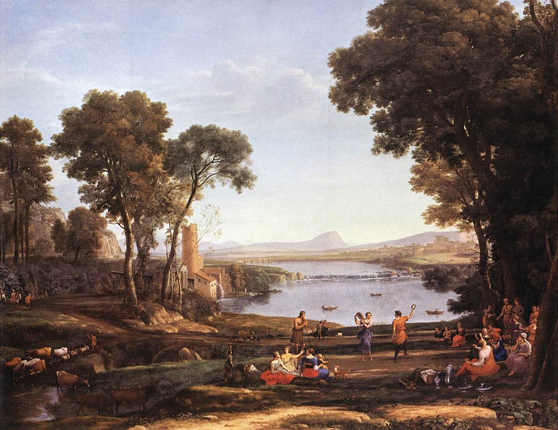 Paysage avec des figures de danse