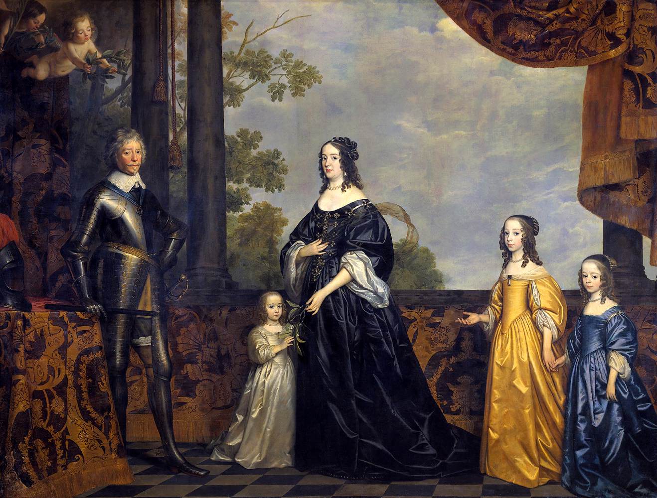 Frederick Hendrick, prince d'Orange, avec sa femme Amalia Van Solms et ses trois plus jeunes filles