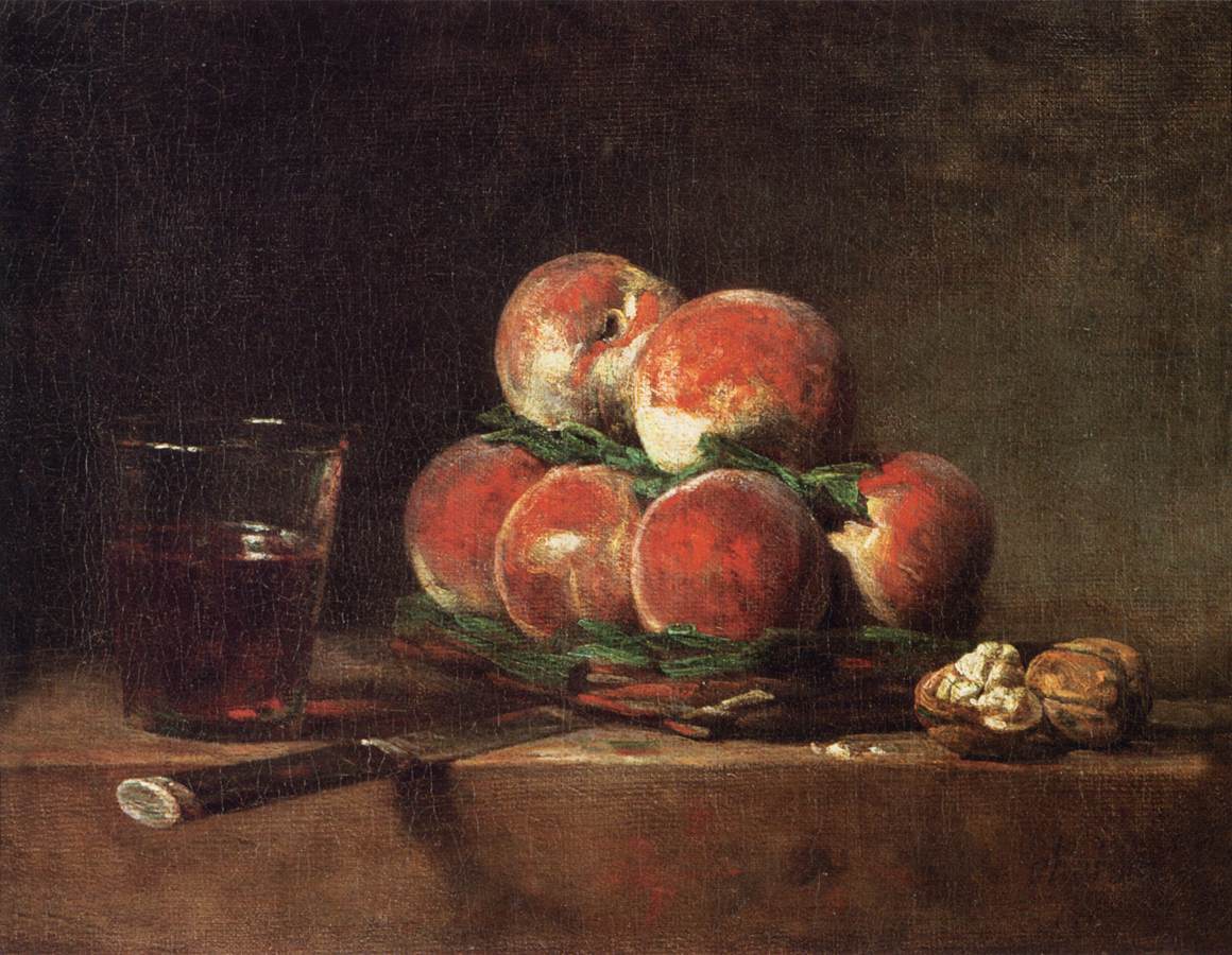 Panier de pêche, avec des noix, des couteaux et du verre de vin