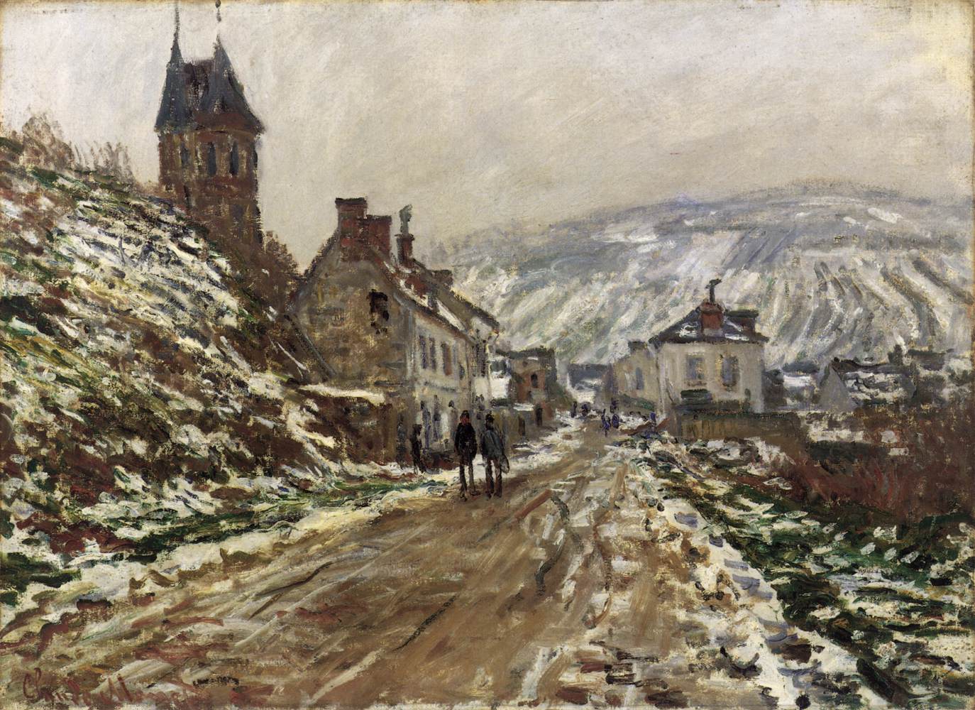 Cesta do vétheuil v zimě