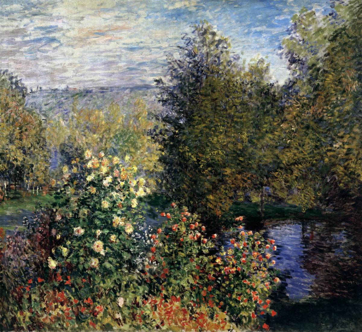 Een hoek van de Hostedé Garden in Montgeron