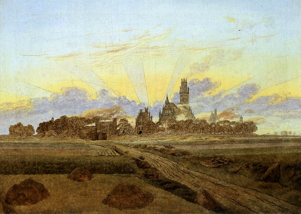 Neubrandenburg en Flames (Dawn près de Neubrandenburg)