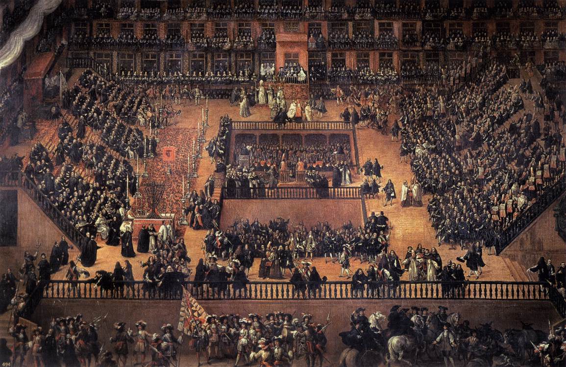 Auto-da-fe nel sindaco di Plaza, Madrid