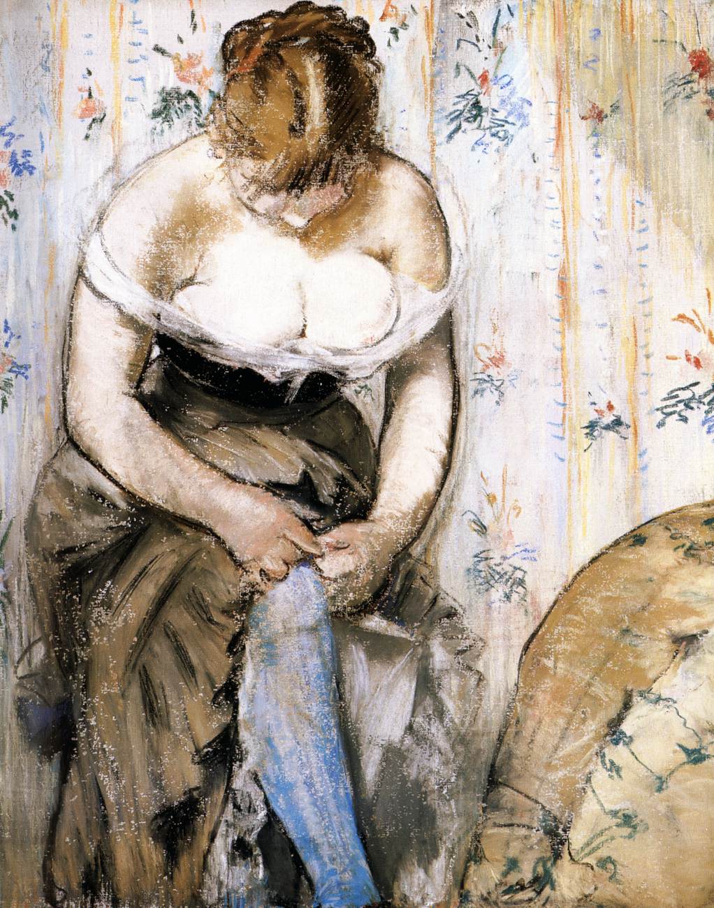 Mulher Segurando sua Liga (O Banho)