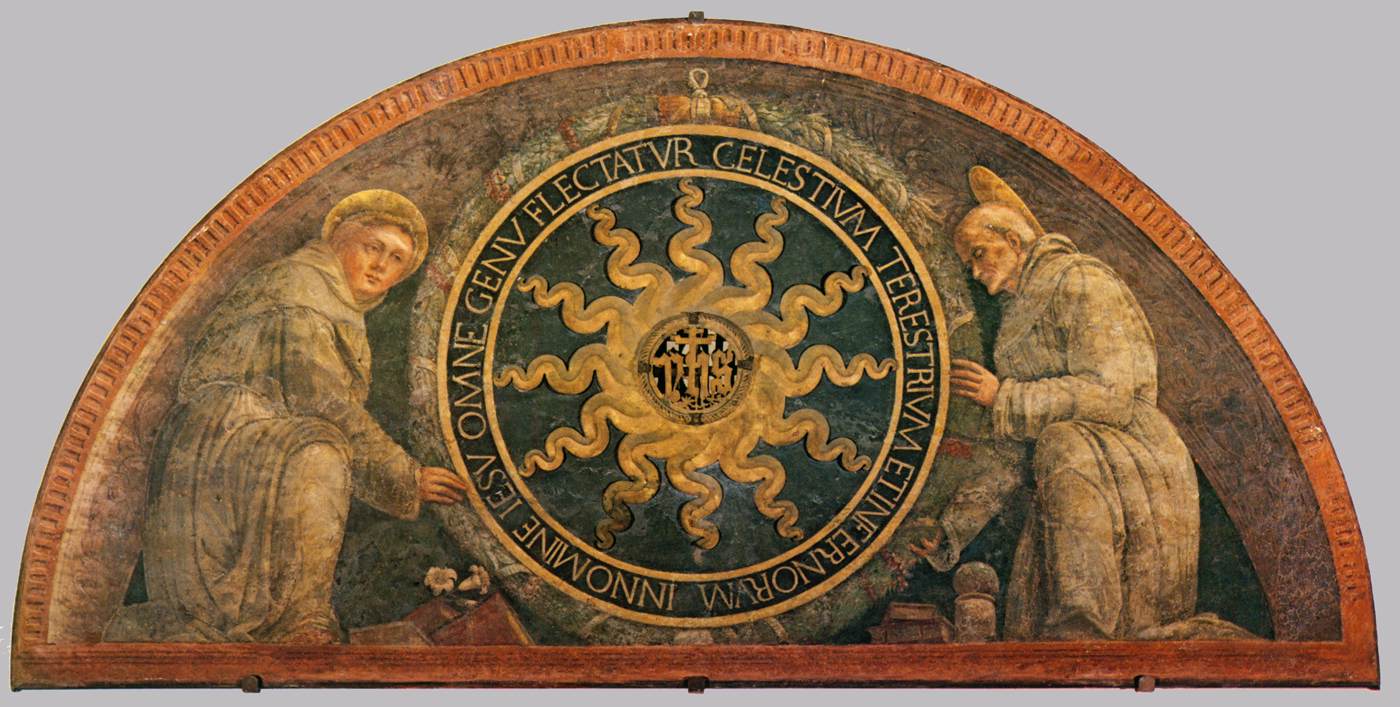 Monograma de Cristo con Santo Antonio y Bernard